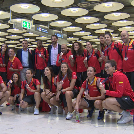 La selección de baloncesto femenina llega a Madrid