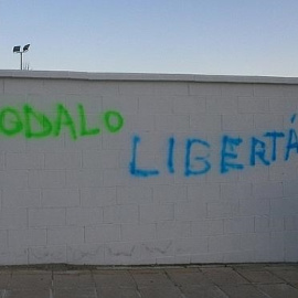 Pintadas en Jódar, Jaen, reivindican la puesta en libertad del concejal Andrés Bódalo.- e.p.