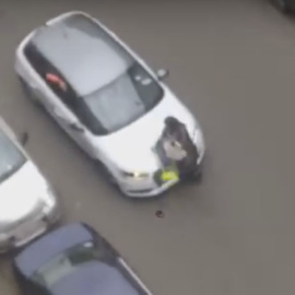 Captura del momento del atropello en el barrio de Molenbeek.