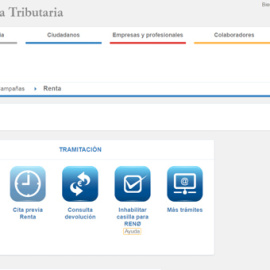 Página web de la Agencia Tributaria para tramitar la declaración del IRPF