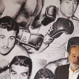 El  magnate mexicano Carlos Slim en un homnaje del Consejo Mundial de Boxeo (CMB) por su apoyo a este deporte a través de la Fundacio Telmex, el pasado marzo. REUTERS / Edgard Garrido