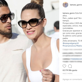 Tamara Gorro y Ezequiel Garay celebran su aniversario