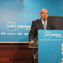 Pedro Antonio Sánchez, durante su dimisión como alcalde de Puerto Lumbreras. EUROPA PRESS.