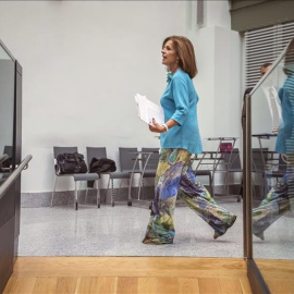 La exacaldesa de Madrid, Ana Botella, acudiendo a un pleno municipal. EFE