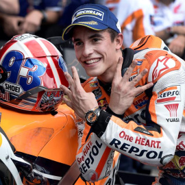 Márquez celebra su victoria en Austin. EFE/EPA/PAUL BUCK