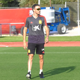 Luis Enrique entrenando a la selección española