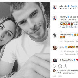 Edurne se pone romántica para felicitar a De Gea