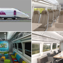 Diseño del interior de los vagones de los nuevos trenes de AVE de Talgo.