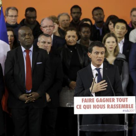 El primer ministro francés Manuel Valls en una conferencia este lunes. / REUTERS