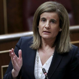 La ministra de Empleo Fátima Báñez en el Congreso de los Diputados, cuando prometió en abril reformar el plan de jubilación activa. EFE