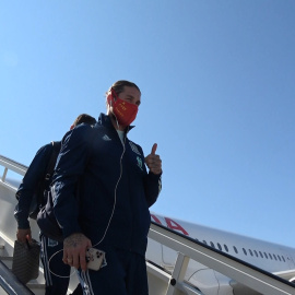 La Selección española de fútbol llega a Lisboa