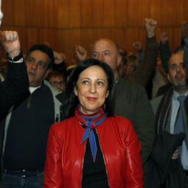 Margarita Robles en el acto en Madrid de los militantes del PSOE que piden la celebración del Congreso y las primarias / EFE