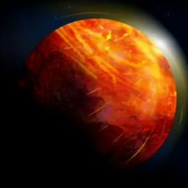 Un mundo con un mar de lava cubierto por una atmósfera de vapor de roca