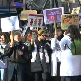 Las enfermeras se manifiestan de nuevo en Barcelona para reclamar mejoras laborales