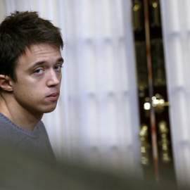 El secretario de Política de Podemos, Íñigo Errejón, durante el pleno celebrado en el Congreso de los Diputados. EFE/Zipi