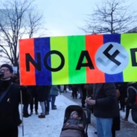 Protesta en Berlín contra el partido ultraderechista Alternativa para Alemania