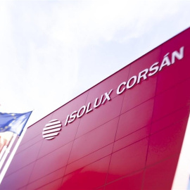 Detalle de la fachada de la sede de Isolux en Madrid. E.P.