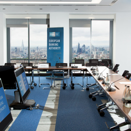 Una sala de la sede de la Autoridad Bancaria Europea (EBA, según sus siglas en inglés)