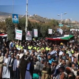 Protestan en Yemen en apoyo al pueblo palestino