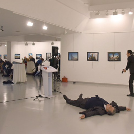 Imagen tomada instantes después del ataque. - AFP