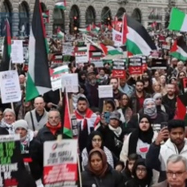 Manifestación multitudinaria en Londres para pedir un alto el fuego en Gaza