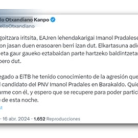 Otxandiano se solidariza con Pradales tras el ataque con gas pimienta