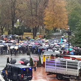 Manifestación de hosteleros contra el cierre de la hostelería