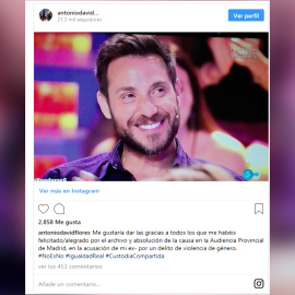 Antonio David Flores, feliz al archivarse la acusación