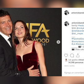 Stella del Carmen,con su padre Hollywood Films Awards