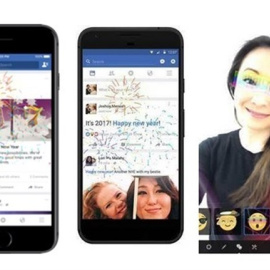 Facebook lanza una nueva animación para Fin de Año, con máscaras y fuegos artificiales