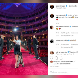 Georgina disfruta del desfile de Dolce & Gabbana de Milán