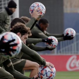 El Atlético se entrena pensando en el duelo de Champions