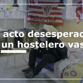 El acto desesperado de un hostelero vasco para protestar por el cierre de los bares en el País Vasco