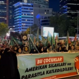 Protestan en Estambul en contra de la guerra en la Franja de Gaza