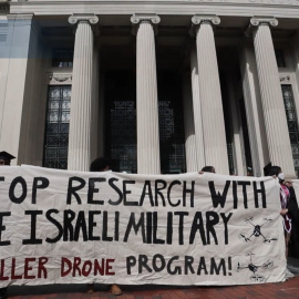 Imágenes de estudiantes de MIT en una protesta propalestina