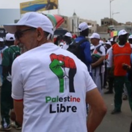 Activistas en Dakar marchan en apoyo a Palestina