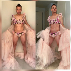 Dabiz Muñoz se pone el vestido que usó Pedroche en Nochevieja de 2018
