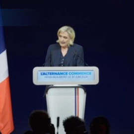 Marine Le Pen pide "la mayoría absoluta" en la segunda vuelta del 7 de julio