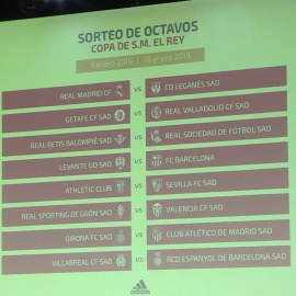 Levante-Barça, Real Madrid-Leganés y Girona-Atlético, emparejamientos de octavos
