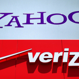 Los logos de Yahoo y de Verizon. REUTERS