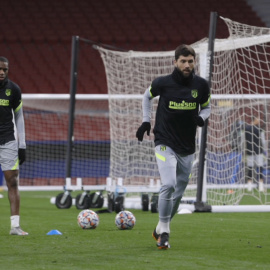 Entrenamiento del Atlético de Madrid antes de recibir al Bayern