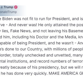 Trump dice que Biden nunca fue apto para el cargo de presidente