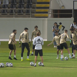 Entrenamiento del Madrid antes de la Supercopa de España