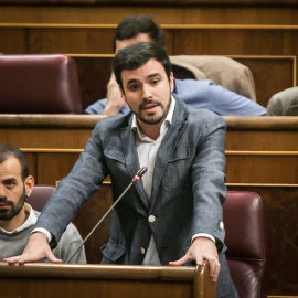 Alberto Garzón durante su comparecencia en el Congreso. EUROPA PRESS
