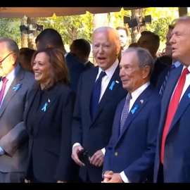 Harris y Trump se reencuentran con un cordial apretón de manos en homenaje a víctimas 11-S