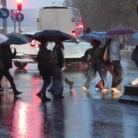 Día lluvioso en Madrid