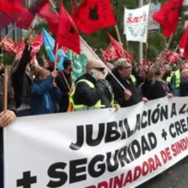 Los conductores de autobuses se concentran en Madrid para exigir la jubilación anticipada