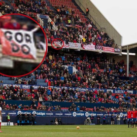 Pancarta con la palabra 'Gordo' en el Reyno de Navarra.
