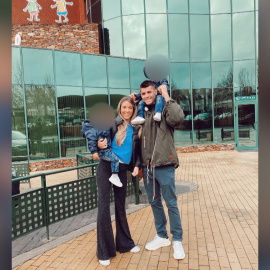 Los hijos de Morata y Alice acuden por primera vez a la guardería