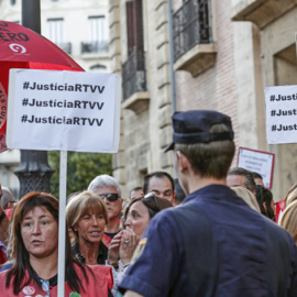 Protesta de los trabajadores de RTVV. EFE